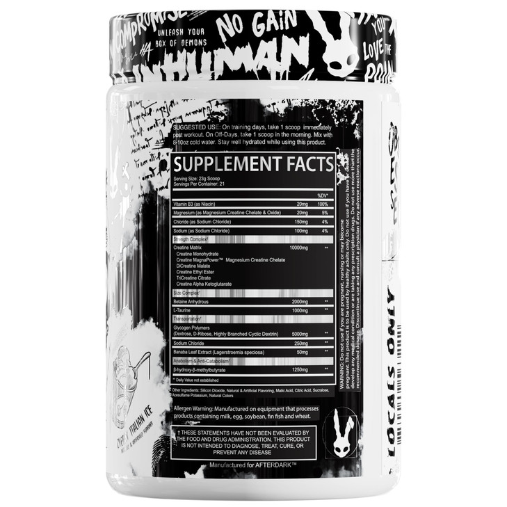 AfterDark Supplements Creation Creatine Monohydrate Powder, 10000mg Creatine