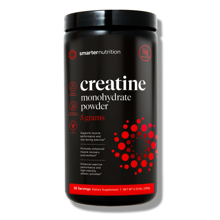 SMARTERNUTRITION Creatine Monohydrate Powder 150g, 5000mg Per Serving (5g)