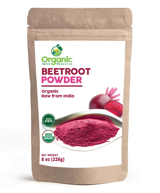 Organic Beet Root Powder - 8 oz or 226g - USDA Organic Approved, Raw and Non GMO