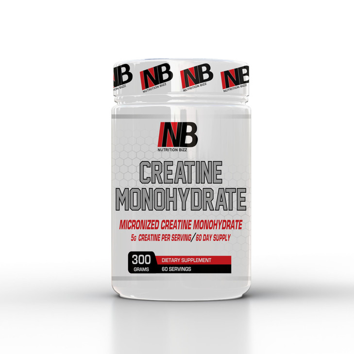 NutritionBizz Micronized Creatine Monohydrate Powder 300 Grams Unflavored 60