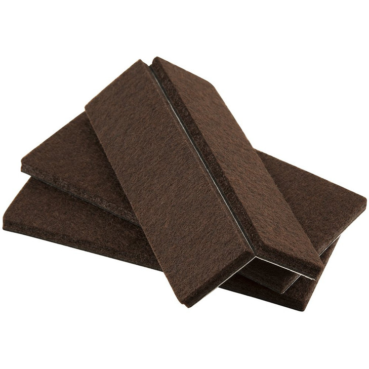 SOFTTOUCH 1 x 4 Inch Felt Strips for Hard Surfaces Protect Hardwood Floors from Scratches and Slide Furniture Easily, Brown, 6 Pack