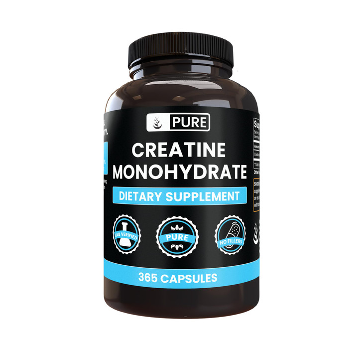 PURE ORIGINAL INGREDIENTS Creatine Monohydrate (365 Capsules) No Magnesium Or