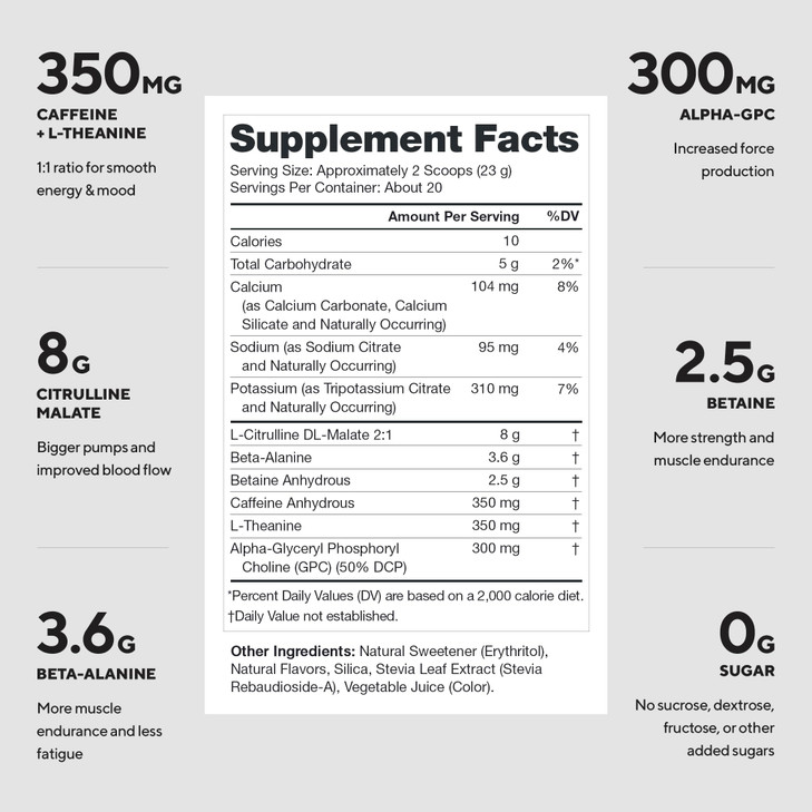 LEGION- All Natural Nitric Oxide Preworkout Drink to Boost Energy, Creatine