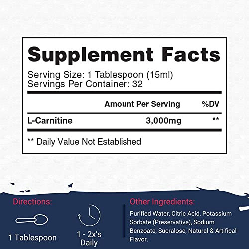 Gaspari Nutrition Liquid L-Carnitine 3000, Stimulant Free, Increased Metabolism
