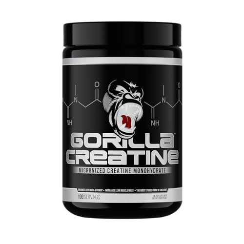 Gorilla Mind Creatine Monohydrate Micronized Powder, Improved Muscle Size, Power