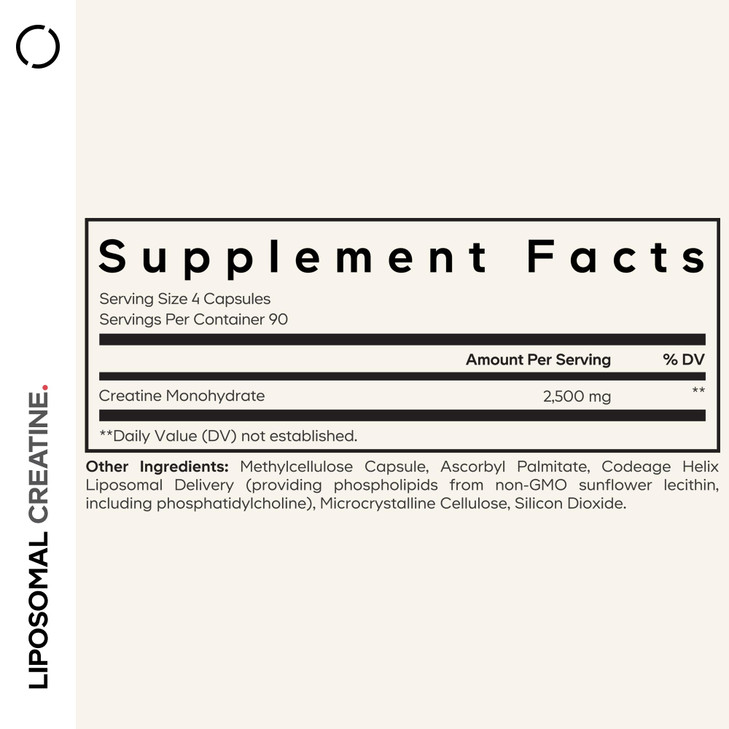Codeage Liposomal Creatine Monohydrate Supplement, Pure Creatine 2500mg