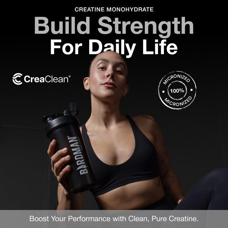 BIRDMAN Micronized Creatine Monohydrate Powder, Muscle Recovery, Caffeine Free