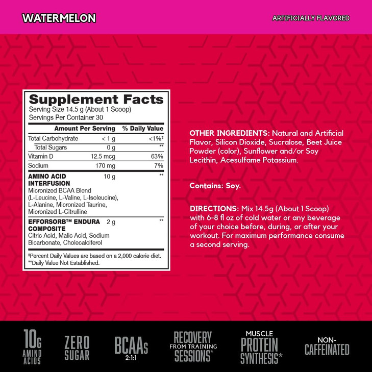 BSN Amino X Muscle Recovery & Endurance Powder, BCAAs, 10 Grams of Amino Acids