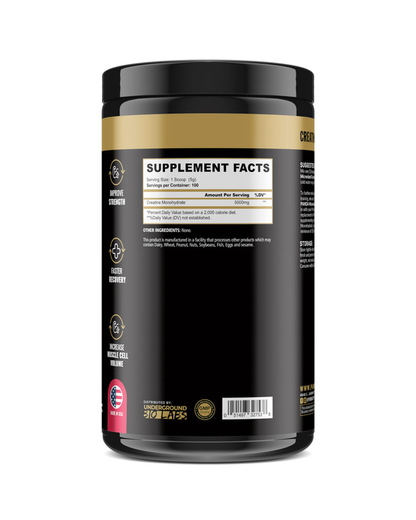 Underground Bio Labs: Panda Supps Micronized Creatine 5000mg