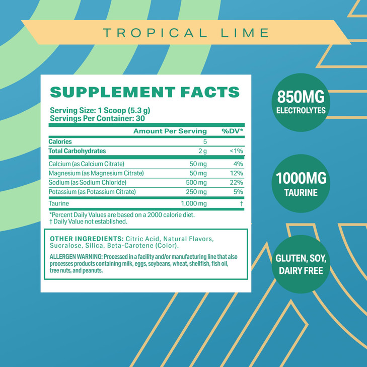 Podium Nutrition Training Salt + Electrolytes Powder, Tropical Lime, Post