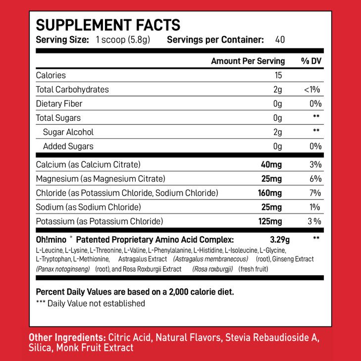 Oh!mino BCAAs + EAAs, All 9 Essential Amino Acids for Muscle Growth & Recovery