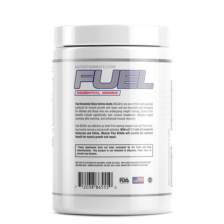 NutritionBizz Fuel 2:1:1 BCAA Powder, 5 Grams of BCAAs Amino Acids, Post Workout