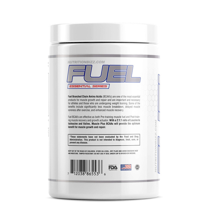 NutritionBizz Fuel 2:1:1 BCAA Powder, 5 Grams of BCAAs Amino Acids, Post Workout