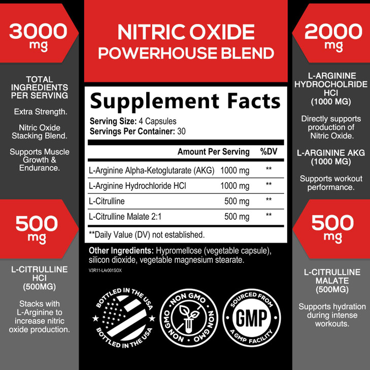 Extra Strength Nitric Oxide Booster 3000mg