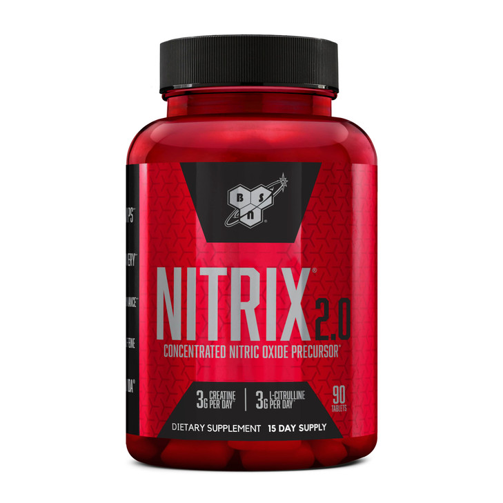 BSN NITRIX 2.0, Workout Supplement, Nitric Oxide Precursors, 3g Creatine, 3g L