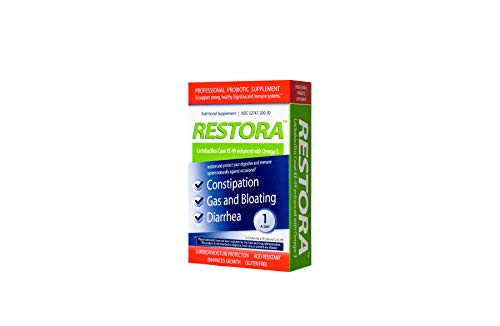 Restora Probiotic Supplement -Immunity Booster-Patented probiotic w|Omega 3, Gut