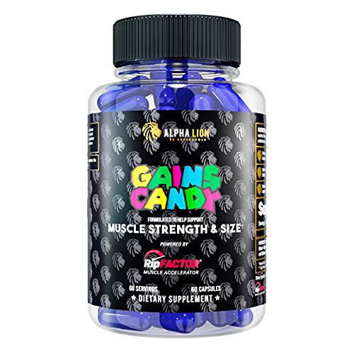 ALPHA LION Gains Candy, Supplement Pills for Muscle Growth, Size, & Strength