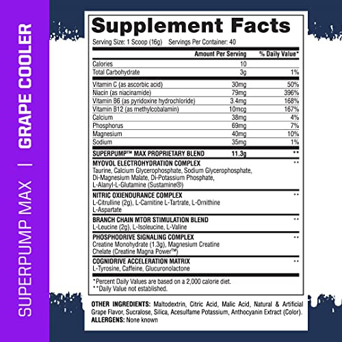 Gaspari Nutrition SuperPump MAX, The Ultimate Pre Workout Powder, Sustained