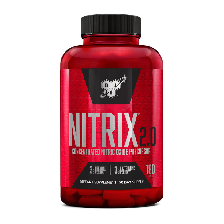 BSN NITRIX 2.0, Workout Supplement, Nitric Oxide Precursors, 3g Creatine, 3g L