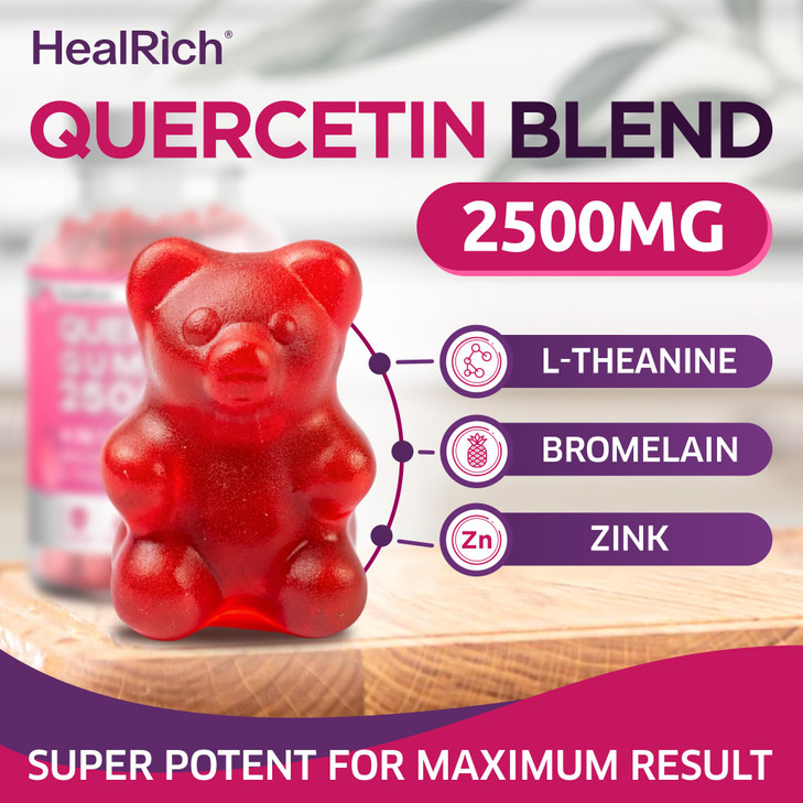 Quercetin Gummies - 2500MG Quercetin with Bromelain L-theanine & Zinc