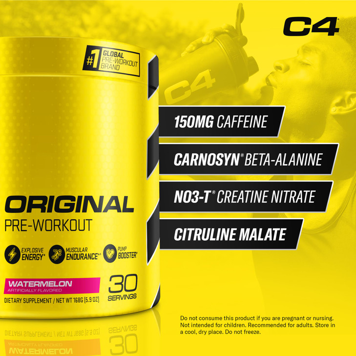 C4 Original Pre Workout Powder Watermelon Sugar Free Preworkout Energy