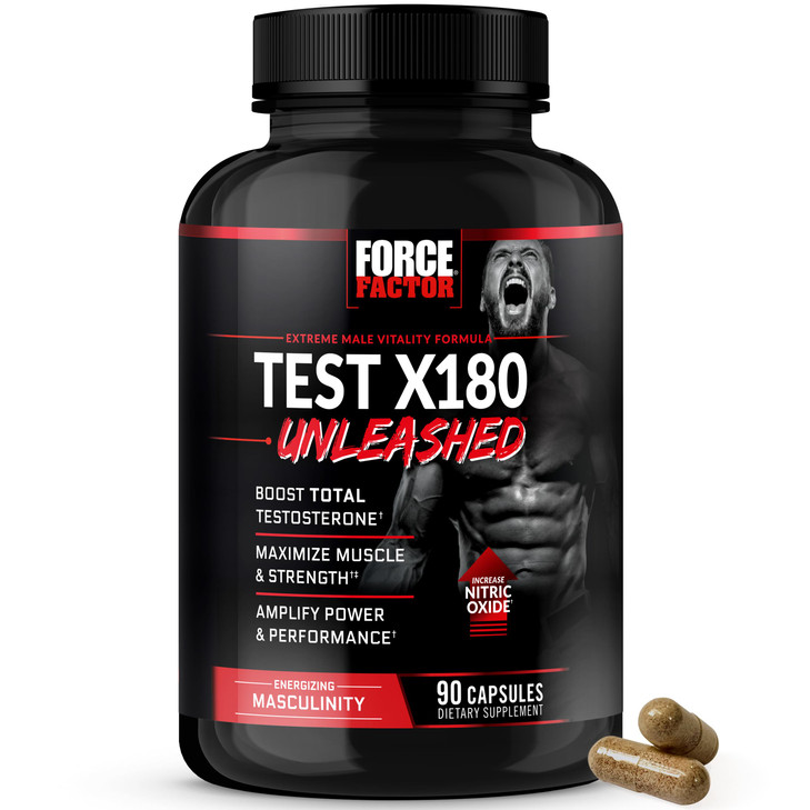 Force Factor Test X180 Unleashed Testosterone Support Supplement for Men