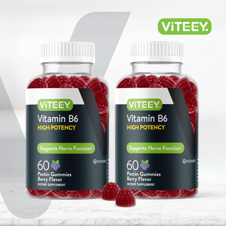 Viteey Vitamin B6 Gummies - Energy, Nerve & Mood Support