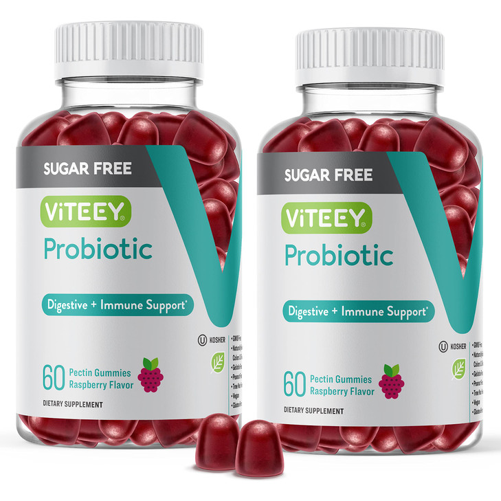 Viteey Probiotic Gummies for Women, Men & Teens, 2 Billion CFUs