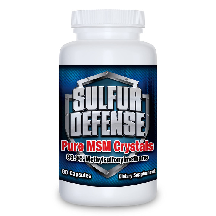 Sulfur Defense Opti-MSM 99.9% Pure MSM Powder Capsules, Made in USA, Organic