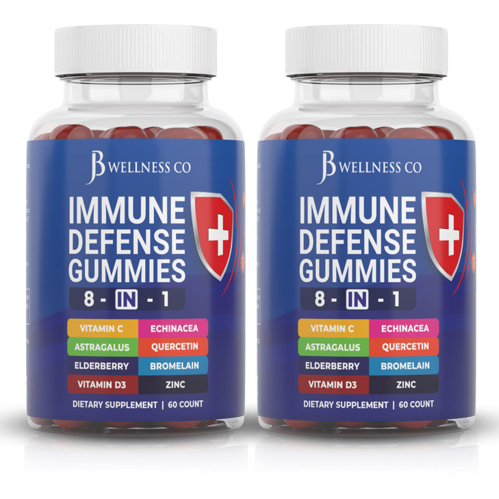 JB Wellness Co 8 in 1 Immune Defense Booster Supplement Gummies with Astragalus