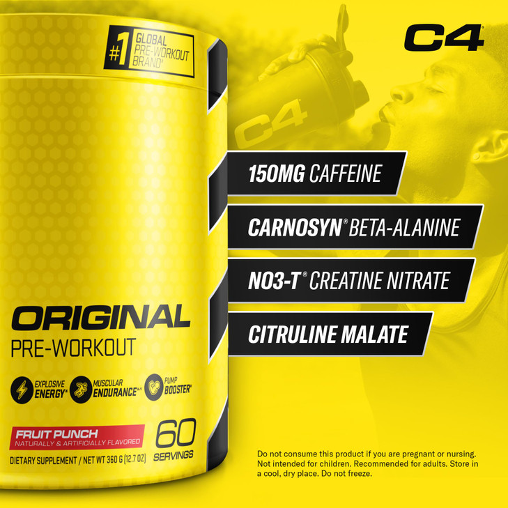 C4 Original Pre Workout Powder Fruit Punch - Vitamin C for Immune Support