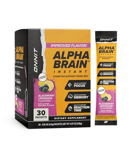 ONNIT Alpha Brain Instant Cognitive Support Drink Mix, BlackBerry Lemonade