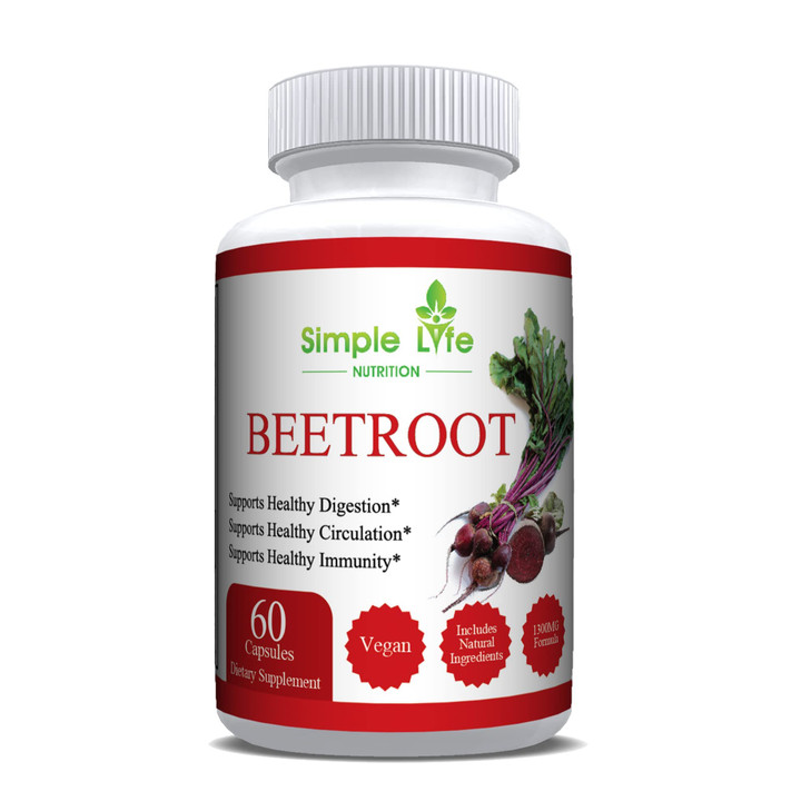 Simple Life Nutrition Organic Beet Root Powder Capsules