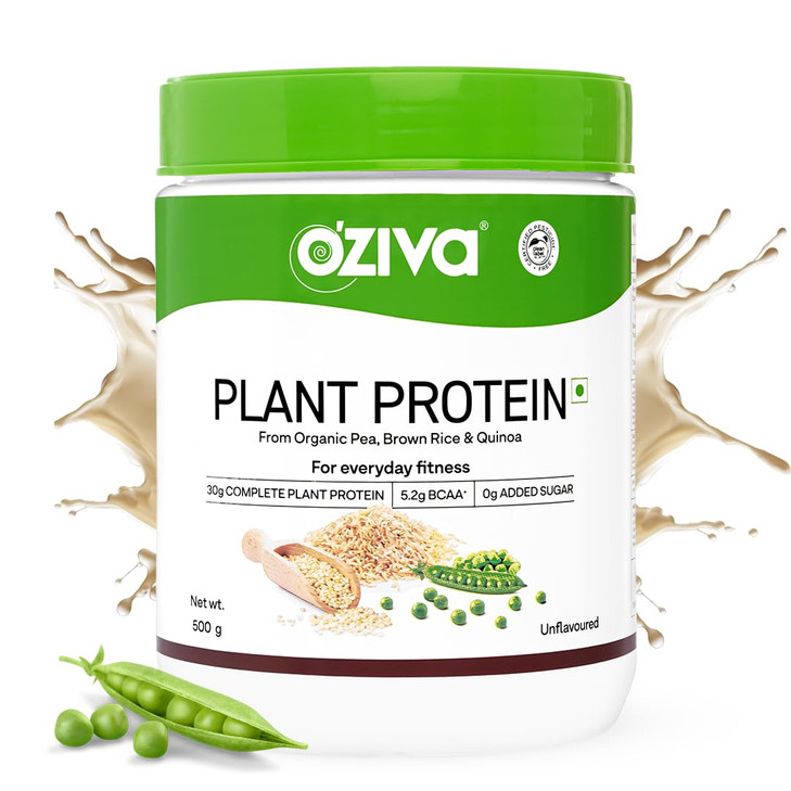 OZiva Organic Plant Protein Powder - 500 Gm - (30g Vegan Protein