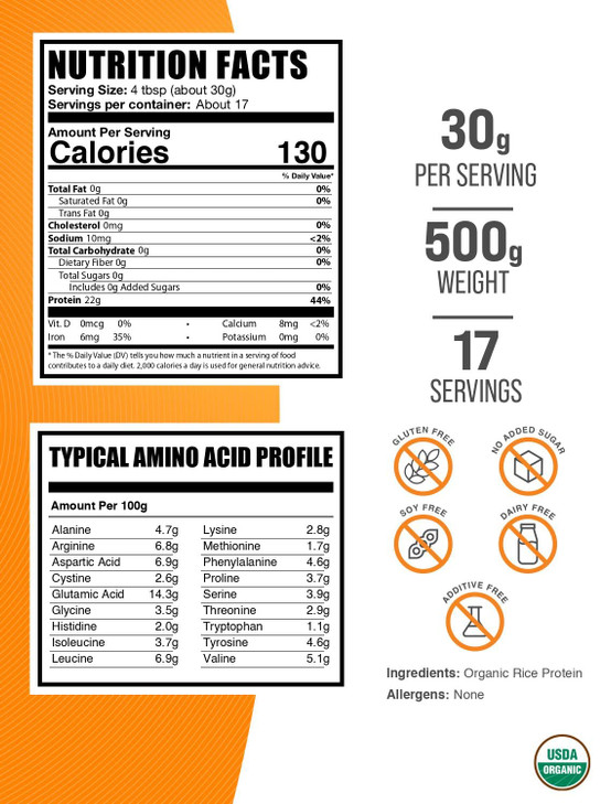 BulkSupplements.com Organic Rice Protein Powder