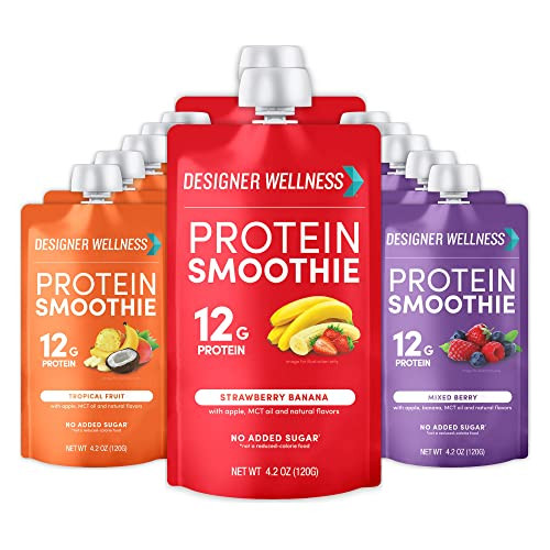 Designer Wellness Protein Smoothie, Real Fruit, 12g Protein, Low Carb, Zero