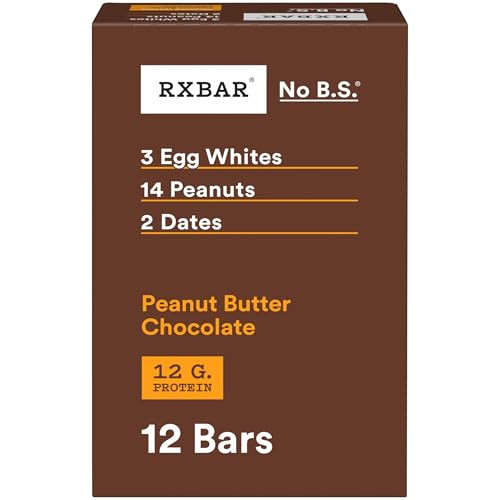 RXBAR Protein Bars, Protein Snack, Snack Bars, Peanut Butter Chocolate, 22oz Box