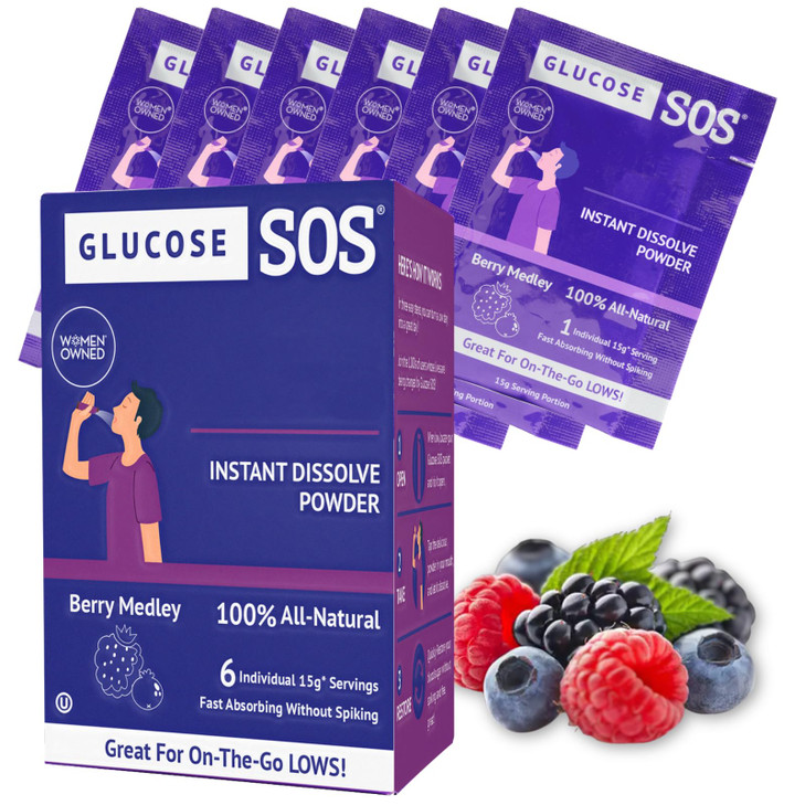 Glucose SOS Glucose Berry Medley Glucose Powder, Natural Dextrose Packets
