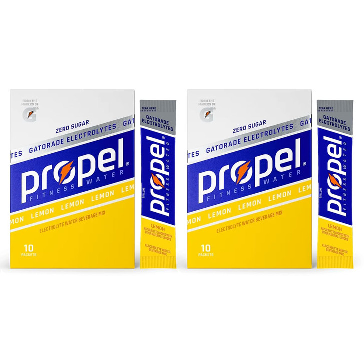 GARIZZE Propel Powder Packets, Lemon with Electrolytes, Vitamins and No Sugar