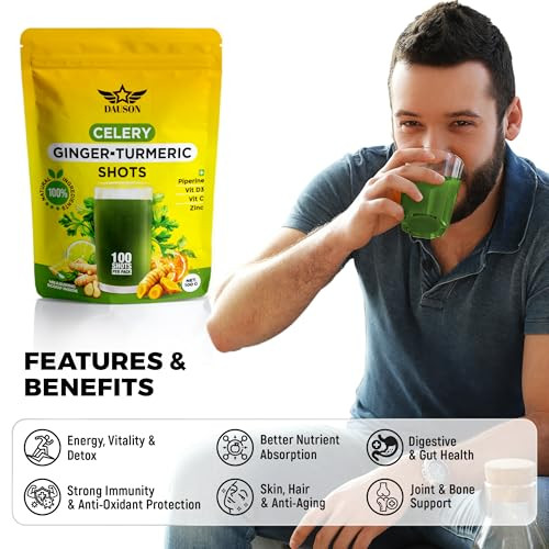 Ginger Turmeric Supplements with Piperine, Vitamin C, Vitamin D3 & Zinc