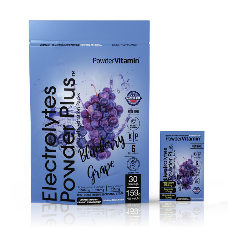 PowderVitamin Electrolytes Powder Plus, Keto, Blueberry Grape, Zero Sugar
