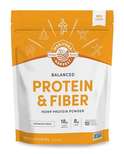 Manitoba Harvest Hemp Yeah Balanced Protein and Fiber Powder, Unsweetened, Keto