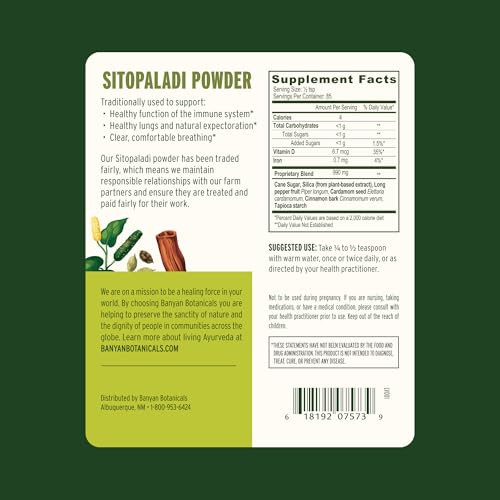 Banyan Botanicals Sitopaladi Powder - Organic Immune Support Supplement