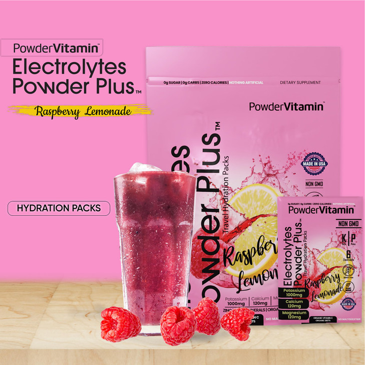 PowderVitamin Electrolytes Powder Plus, Keto, Raspberry Lemonade, Sugar Free