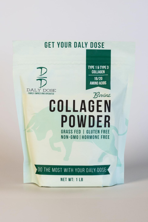 Daly Dose Hydrolyzed Bovine Collagen, 1 lb Bag, Unflavored, 12g Protein per