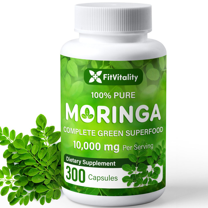 Moringa Capsules| 300 Capsules| Moringa Oleifera| 10,000mg| 100% Pure & Natural