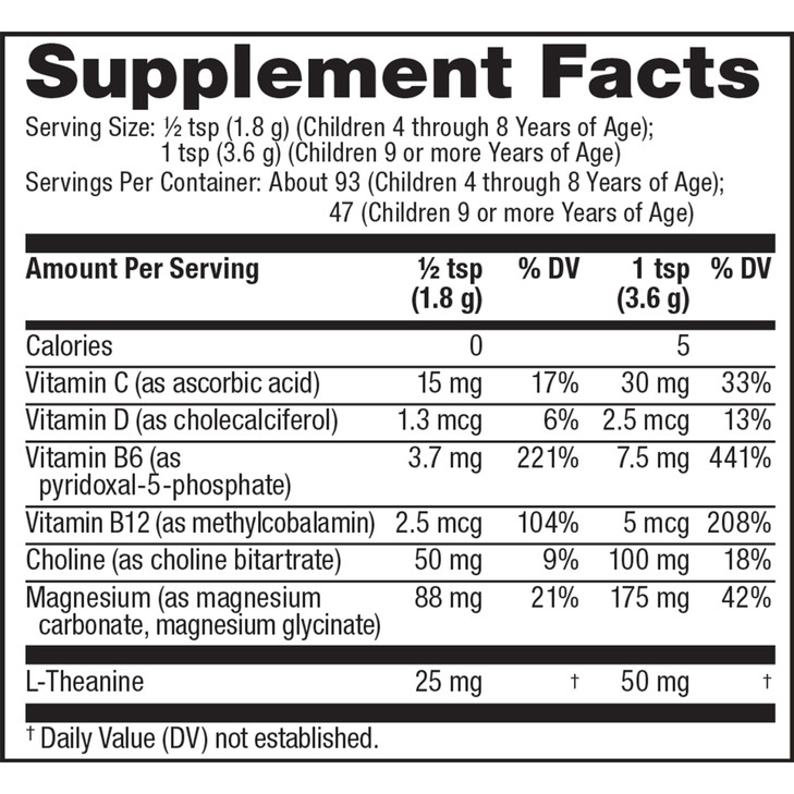 Natural Vitality Calm Mind, Magnesium Citrate + L-Theanine Powder, Supports