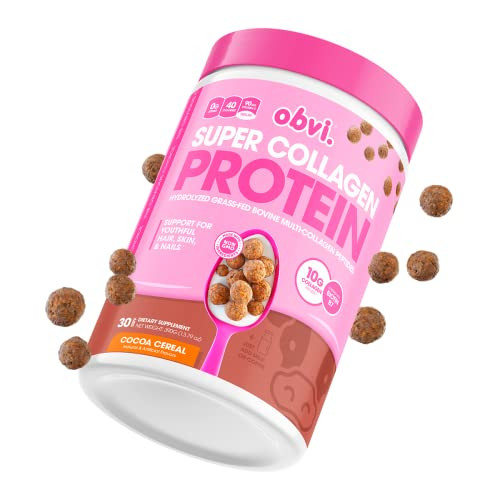 Obvi Multi-Collagen Super Protein Powder (Chocolate Cereal, 14 Oz)