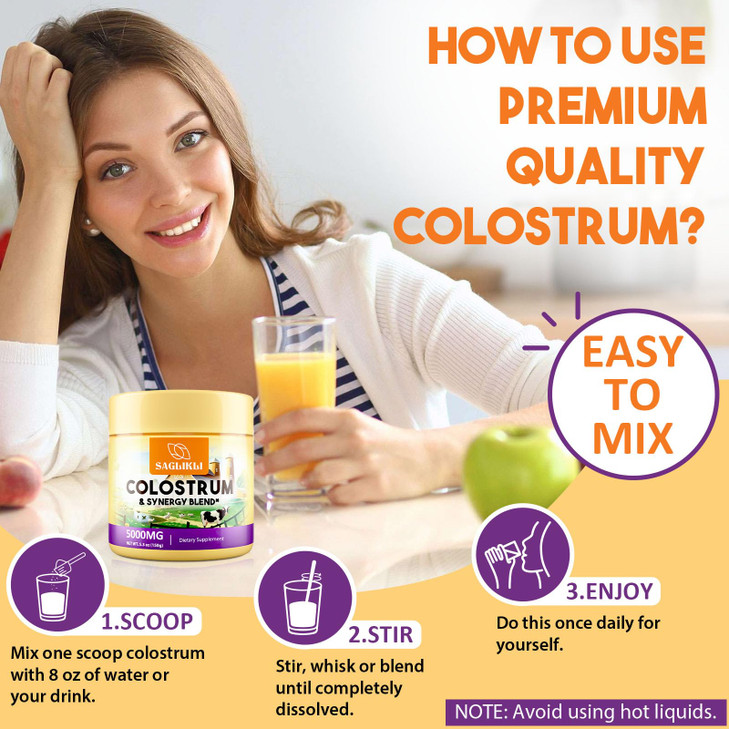 Colostrum Powder Supplement 5,000 mg, Grass-Fed Bovine Colostrum