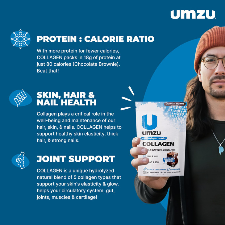 UMZU zuCollagen Multi Collagen Protein Powder, Chocolate